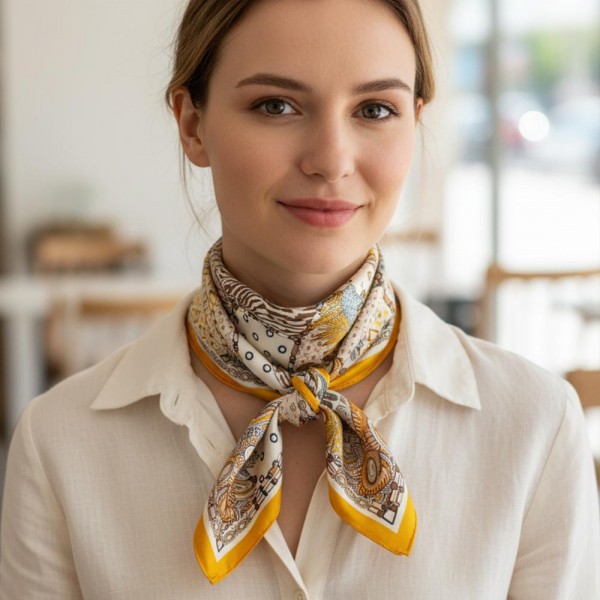 Geometric Pattern Bandana Scarf

- Multi-Use: Scarf, Bandana, Bag Tie ETC
- Approximately 27.5"L X 27.5"W
- 100% Polyester