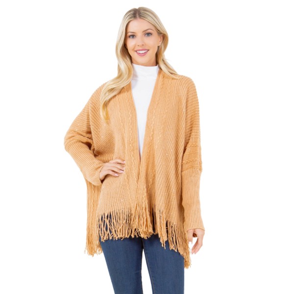 Sequin Kimono With Fringe 

- One Size Fits Most 
- 100% Acrylic 