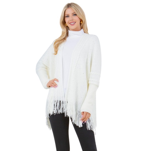 Sequin Kimono With Fringe 

- One Size Fits Most 
- 100% Acrylic 