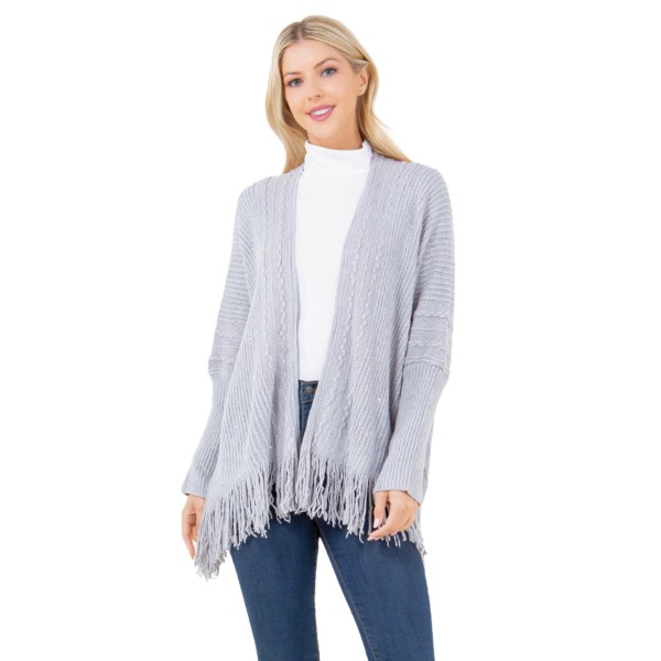 Sequin Kimono With Fringe 

- One Size Fits Most 
- 100% Acrylic 