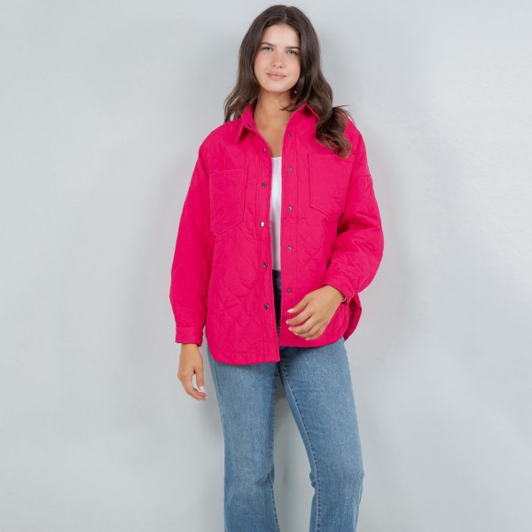 Light Weight Quilted Shacket With Collar (3-Pack)

- Snap Button Closure
- Two Snap Breast Pockets
- Water Resistant
- 65% Cotton / 35% Polyester
