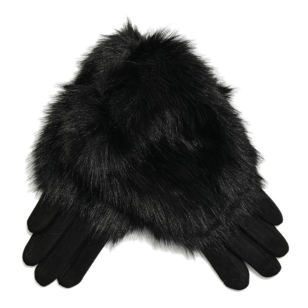 High Folded Fur Cuff Gloves 

- One Size Fits Most 
- 95% Polyester / 5% Spandex  
