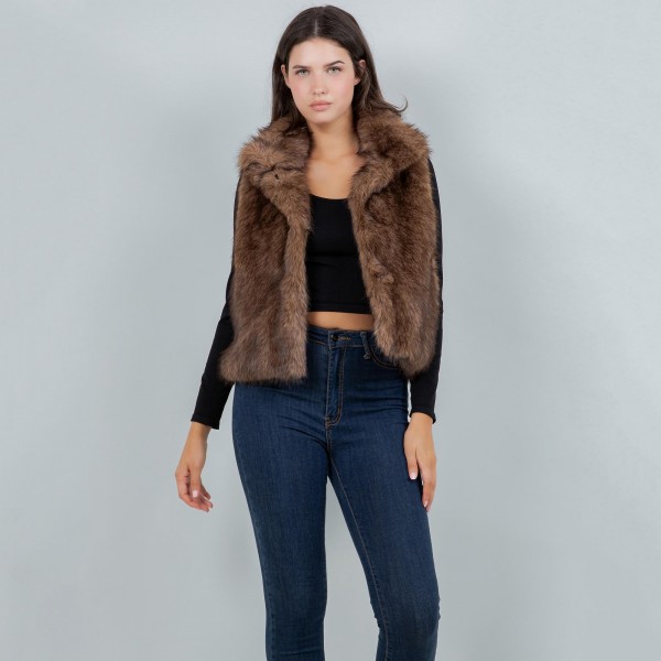 Faux Fur Vest

- One Size Fits Most
- 100% Polyester


