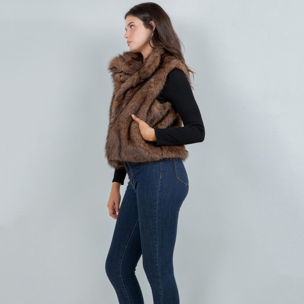 Faux Fur Vest

- One Size Fits Most
- 100% Polyester

