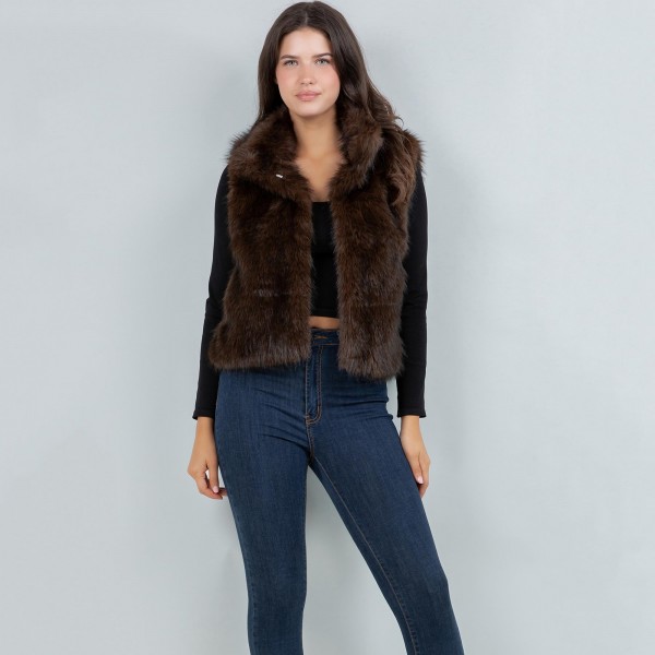 Faux Fur Vest

- One Size Fits Most
- 100% Polyester

