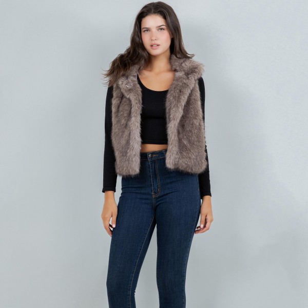 Faux Fur Vest

- One Size Fits Most
- 100% Polyester

