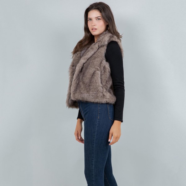 Faux Fur Vest

- One Size Fits Most
- 100% Polyester

