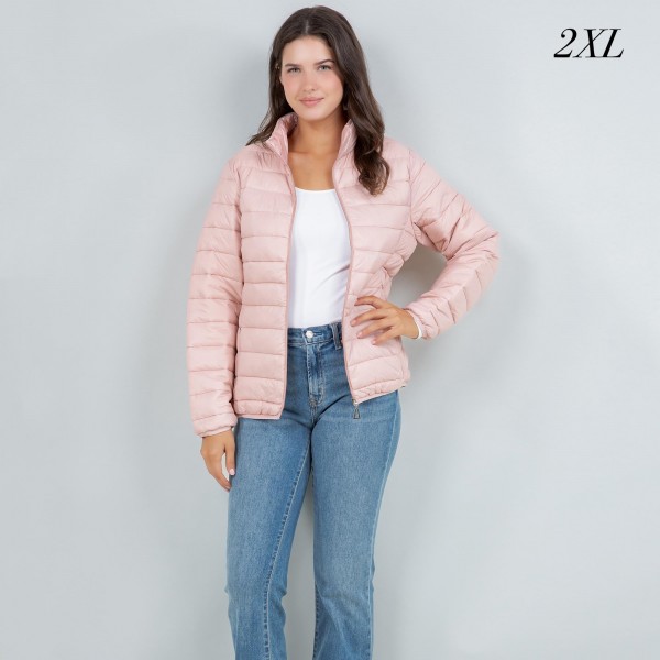 Quilted Puffer Jacket

- Full Zipper Closure
- Two Zipper Pockets
- 100% Polyester
