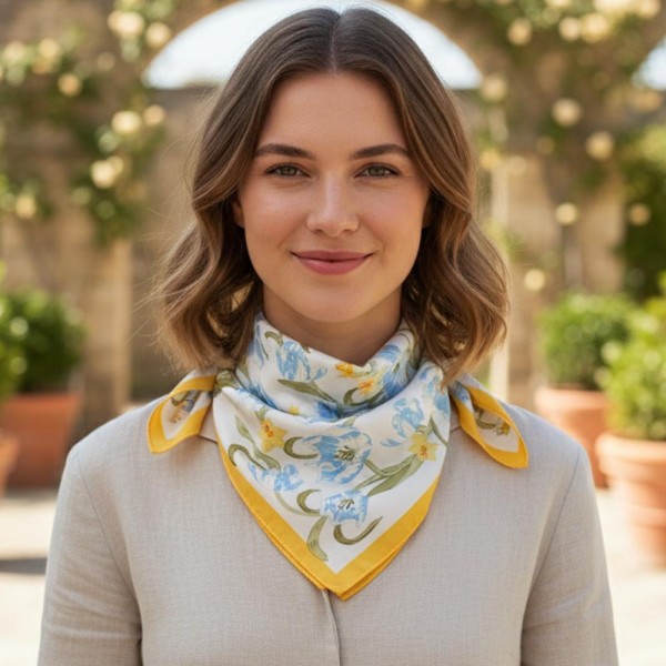 Floral Print Bandana Scarf

- Multi-Use: Scarf, Bandana, Bag Tie ETC
- Approximately 35"L X 35"W
- 100% Polyester