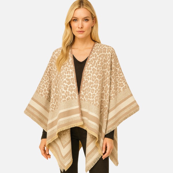 Do Everything In Love Bordered Animal Print Ruana

- One Size Fits Most ( 0-14)
- 100% Polyester

