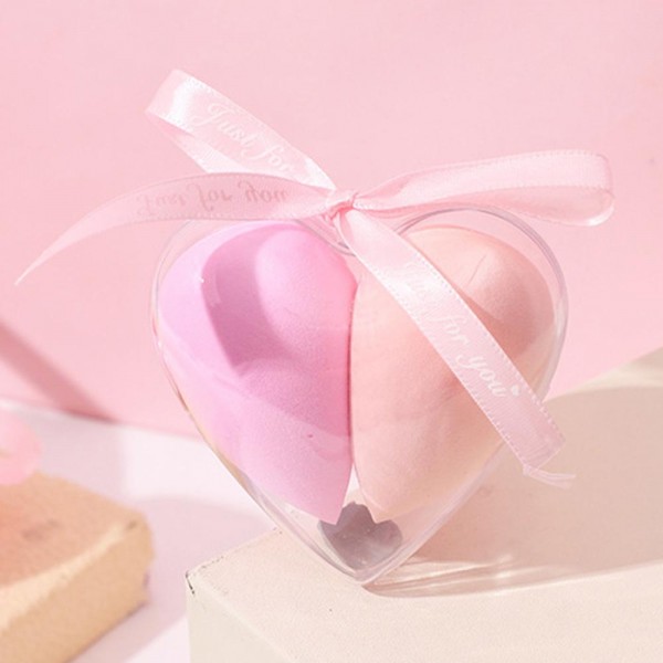 Set Of Two Makeup Blenders With Heart Case 

- Approximately 3.25" L