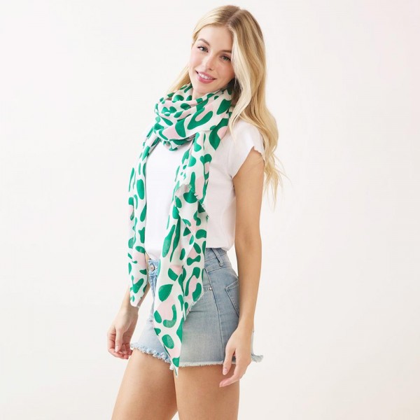 Leopard Print Scarf - One Size Fits Most 35"-70" - 100% Polyester view 5