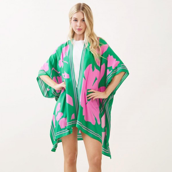 Floral Print Kimono 

- One Size Fits Most 40" X 60" 
- 100% Viscose 