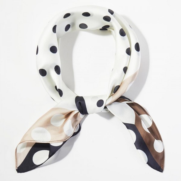 Polka Dot & Color Block Print Bandana Scarf

- Multi-Use: Scarf, Bandana, Bag Tie ETC
- Approximately 27.5"L X 27.5"W
- 100% Polyester