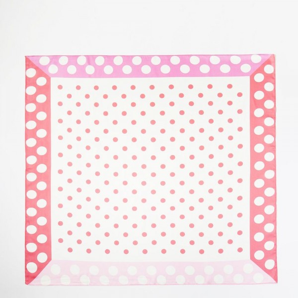 Polka Dot & Color Block Print Bandana Scarf - Multi-Use: Scarf, Bandana, Bag Tie ETC - Approximately 27.5"L X 27.5"W - 100% Polyester view 5