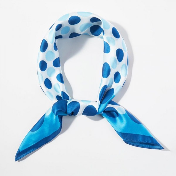 Polka Dots Print Bandana Scarf

- Multi-Use: Scarf, Bandana, Bag Tie ETC
- Approximately 27.5"L X 27.5"W
- 100% Polyester