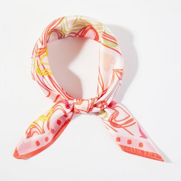 layered Hearts Print Bandana Scarf

- Multi-Use: Scarf, Bandana, Bag Tie ETC
- Approximately 27.5"L X 27.5"W
- 100% Polyester