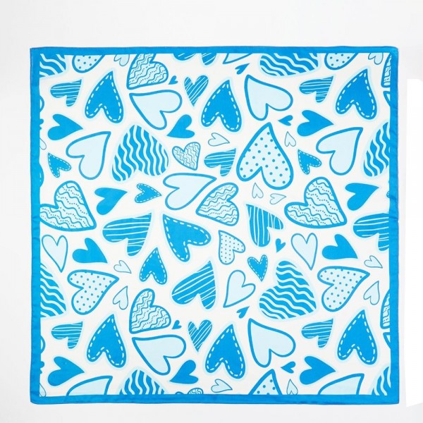 Heart Print Bandana Scarf - Multi-Use: Scarf, Bandana, Bag Tie ETC - Approximately 27.5"L X 27.5"W - 100% Polyester view 5