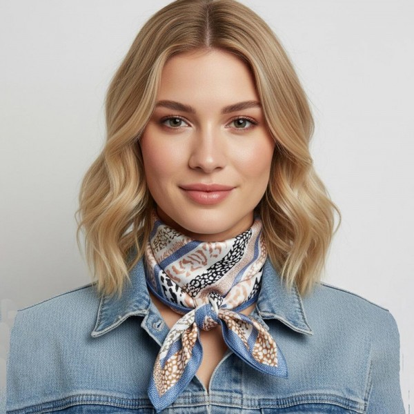 Abstract Leopard Print Bandana Scarf

- Multi-Use: Scarf, Bandana, Bag Tie ETC
- Approximately 27.5"L X 27.5"W
- 100% Polyester