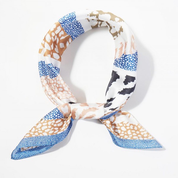 Abstract Leopard Print Bandana Scarf

- Multi-Use: Scarf, Bandana, Bag Tie ETC
- Approximately 27.5"L X 27.5"W
- 100% Polyester