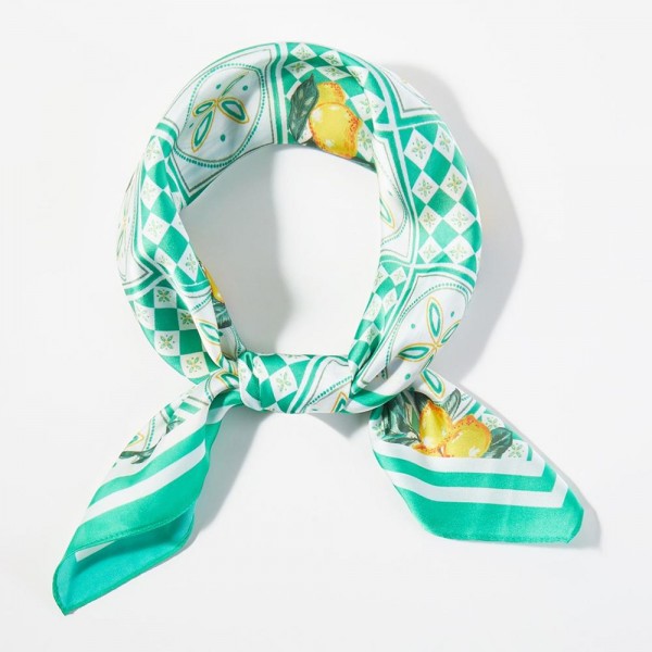 Mediterranean Mosaic Print Bandana Scarf

- Multi-Use: Scarf, Bandana, Bag Tie ETC
- Approximately 27.5"L X 27.5"W
- 100% Polyester