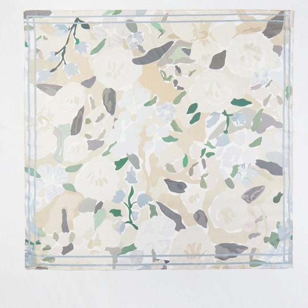 Abstract Garden Print Bandana Scarf - Multi-Use: Scarf, Bandana, Bag Tie ETC - Approximately 27.5"L X 27.5"W - 100% Polyester view 5