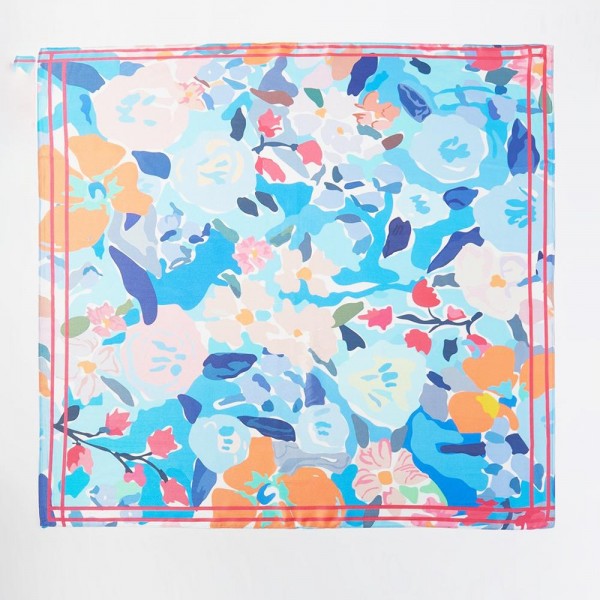 Abstract Garden Print Bandana Scarf - Multi-Use: Scarf, Bandana, Bag Tie ETC - Approximately 27.5"L X 27.5"W - 100% Polyester view 5