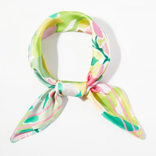 Abstract Garden Print Bandana Scarf

- Multi-Use: Scarf, Bandana, Bag Tie ETC
- Approximately 27.5"L X 27.5"W
- 100% Polyester