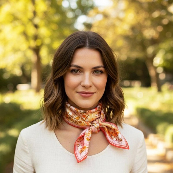 Floral Print Bandana Scarf

- Multi-Use: Scarf, Bandana, Bag Tie ETC
- Approximately 27.5"L X 27.5"W
- 100% Polyester