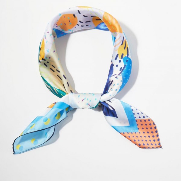Abstract Collage Print Bandana Scarf

- Multi-Use: Scarf, Bandana, Bag Tie ETC
- Approximately 27.5"L X 27.5"W
- 100% Polyester
