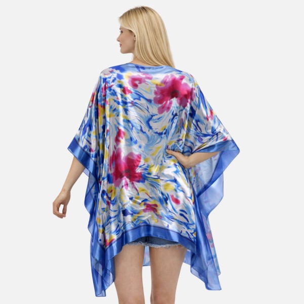 Silky Floral Print Kimono

- One Size Fits Most 
- 100% Polyester 