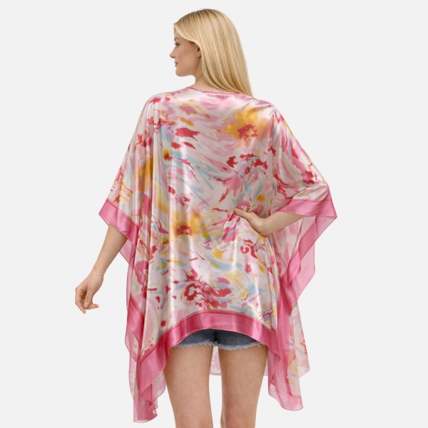Silky Floral Print Kimono

- One Size Fits Most 
- 100% Polyester 