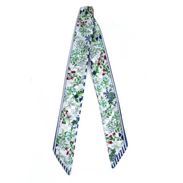 Silky Floral & Checker Print Skinny Scarf

- Multi-Use: Scarf, Hair Bow, Bag Tie ETC
- Approximately 35" L X 2" W
- 100% Polyester