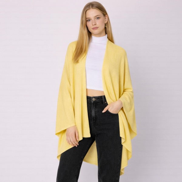 Do Everything In Love Solid Ruana With Shoulder Strap 

- One Size Fits Most 
- 100% Acrylic 
- Approximately 27.95" L X 43.3" W