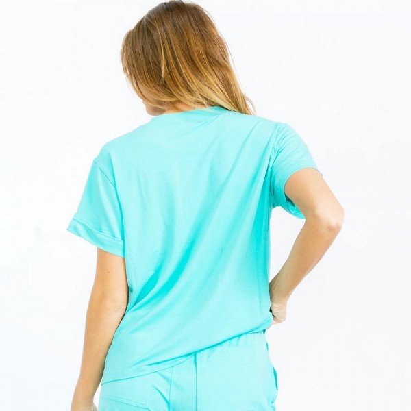 French Terry Lounge Set (6-Pack)

Top:
- Crew Neck
- Rolled Sleeves
- Soft & Breathable
- Relaxed Silhouette

Bottom:
- Relaxed Fit
- Elastic Waistband With Adjustable Drawstring
- Two Front Patch Pockets 
- Soft & Breathable 

- 95% Rayon / 5% Spandex 