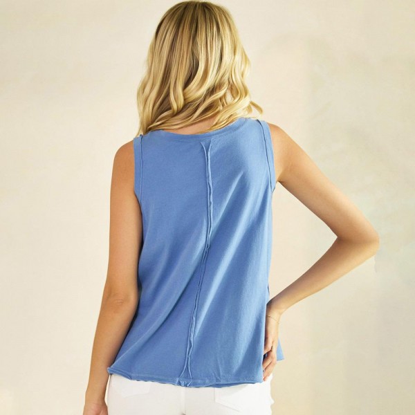 Raw Edge Tank Top (6-Pack)

- Round Neck
- Soft To Touch 
- 100% Cotton 
