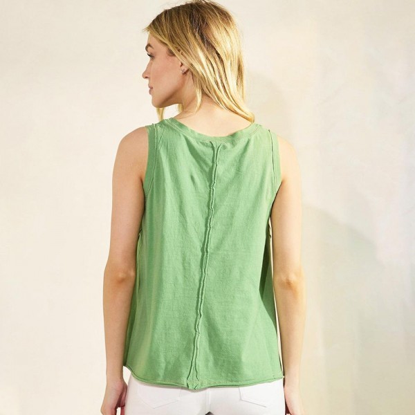 Raw Edge Tank Top (6-Pack)

- Round Neck
- Soft To Touch 
- 100% Cotton 
