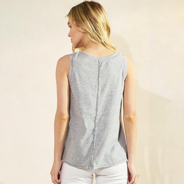 Raw Edge Tank Top (6-Pack)

- Round Neck
- Soft To Touch 
- 100% Cotton 