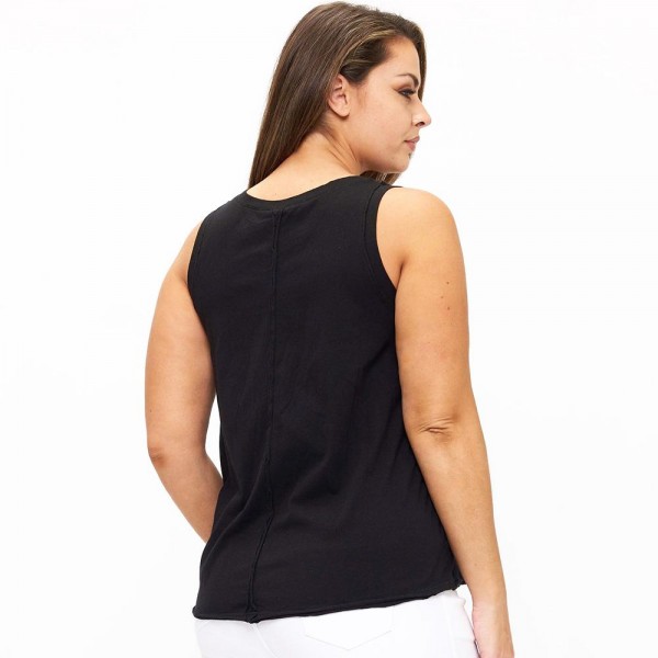 Plus Size Raw Edge Tank Top (6-Pack)

- Round Neck 
- 100% Cotton