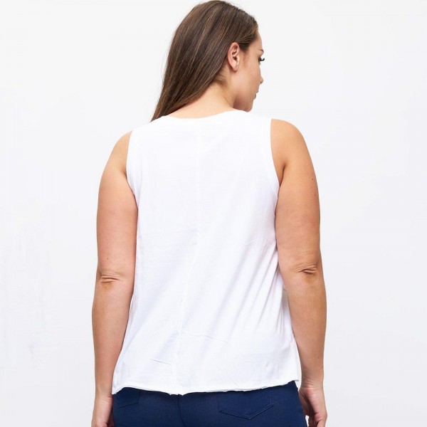 Plus Size Raw Edge Tank Top (6-Pack)

- Round Neck 
- 100% Cotton