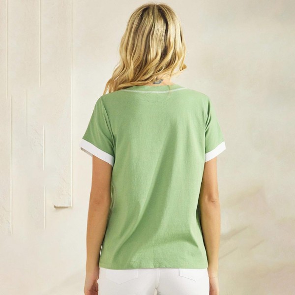 Two Tone T-Shirt With Contrast Seam (6-Pack)

- Round Neck 
- Sculpted Side Seams 
- Soft & Breathable 
- 100% Cotton 
