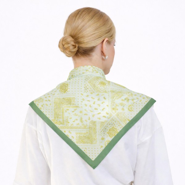 Do Everything In Love Paisley Print Triangle Bandana Scarf

- Multi-Use: Scarf, Bandana, Bag Tie ETC
- Approximately 52" L
- 100% Polyester