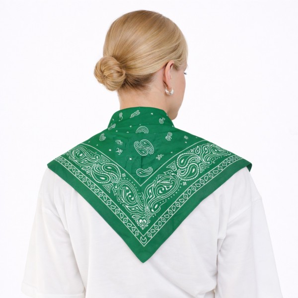 Do Everything In Love Paisley Print Triangle Bandana Scarf

- Multi-Use: Scarf, Bandana, Bag Tie ETC
- Approximately 52" L
- 100% Polyester