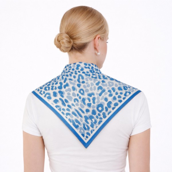 Do Everything In Love Leopard Print Triangle Bandana Scarf 

- Multi-Use: Scarf, Bandana, Bag Tie ETC 
- Approximately 52" L 
- 100% Polyester