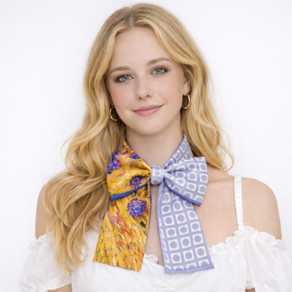 Do Everything In Love Geometric Shape & Watercolor Print Skinny Scarf

- Multi-Use: Scarf, Hair Bow, Bag Tie ETC
- Approximately 47" L X 3" W
- 100% Polyester