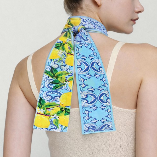 Do Everything In Love Lemons & Abstract Print Skinny Scarf

- Multi-Use: Scarf, Hair Bow, Bag Tie ETC
- Approximately 47" L X 3" W
- 100% Polyester