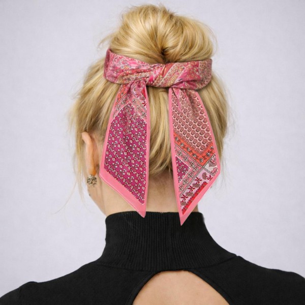 Do Everything In Love Paisley Print Skinny Scarf

- Multi-Use: Scarf, Hair Bow, Bag Tie ETC
- Approximately 35" L X 2" W
- 100% Polyester