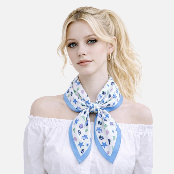 Do Everything In Love Beach Day Print Bandana Scarf

- Multi-Use: Scarf, Bandana, Bag Tie ETC
- Approximately 27.6" L X 27.6" W
- 100% Polyester