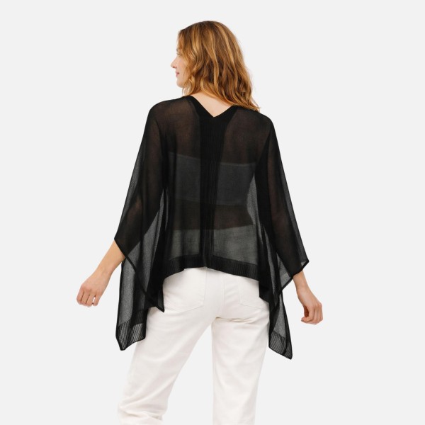 Sheer Knit Cropped Poncho 

- One Size Fits Most 
- 100% Polyester 