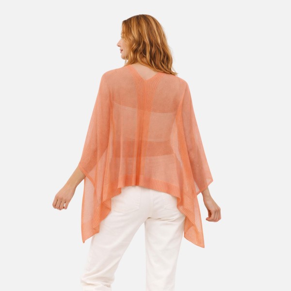 Sheer Knit Cropped Poncho 

- One Size Fits Most 
- 100% Polyester 